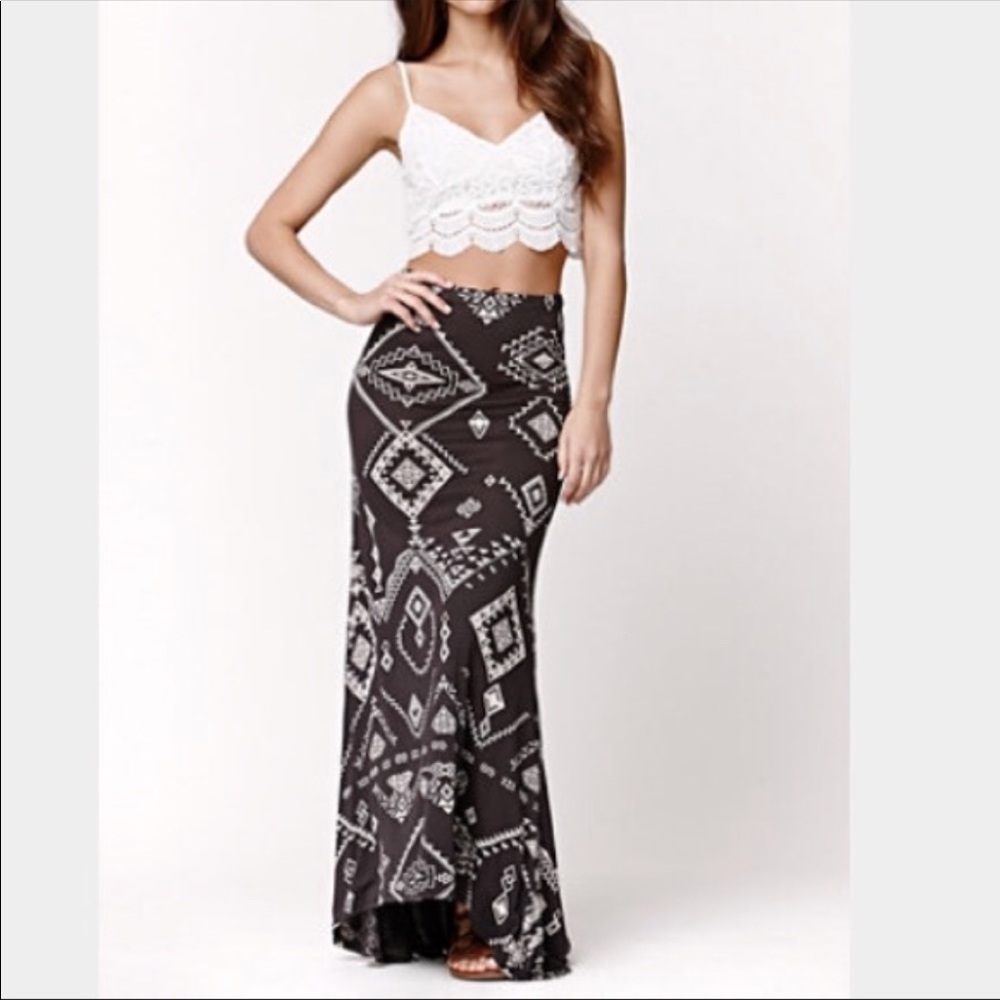 Billabong S boho festival high waist maxi skirt